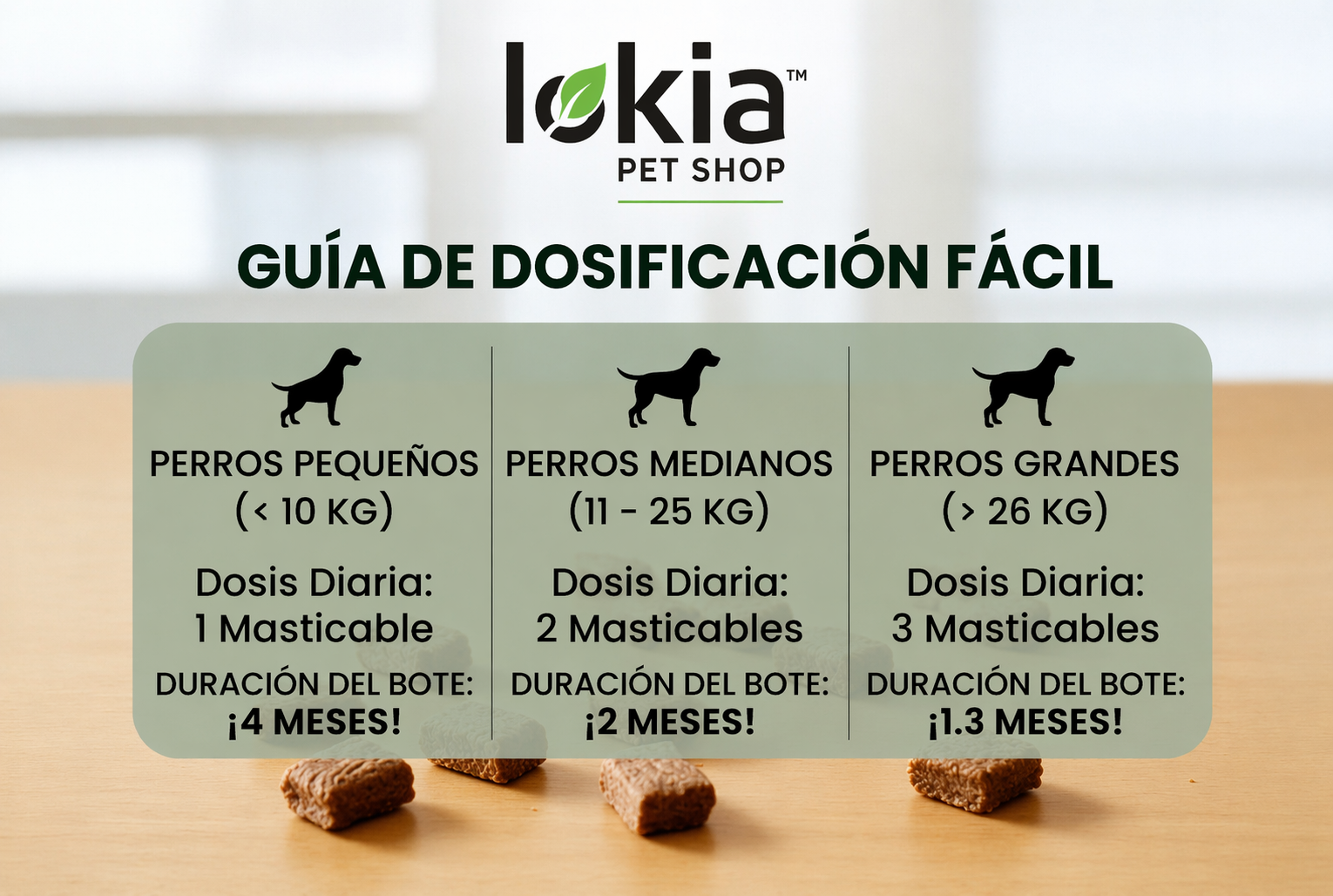 Lokia™ Bye-Bye Poop: No-Poo Bites para Perros | Deterrente de Coprofagia y Salud Digestiva (120 Soft Chews)