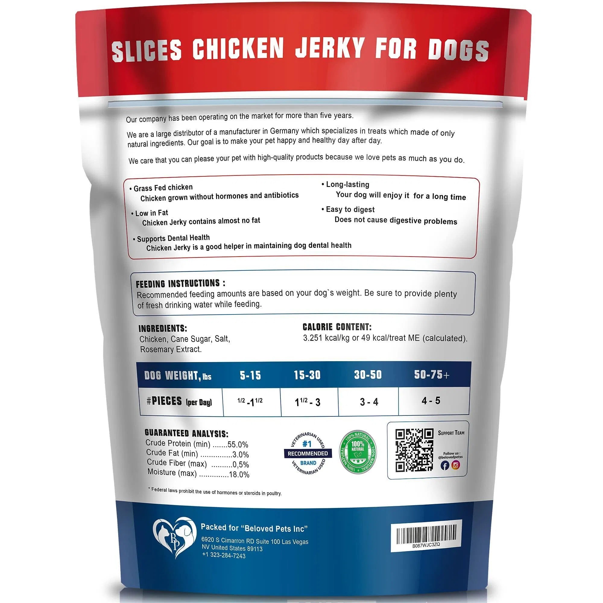 Lokia™ Pure-Protein: Chicken Jerky Premium | Snacks de Pechuga de Pollo 100% Natural (1.5 Lb / 680g)
