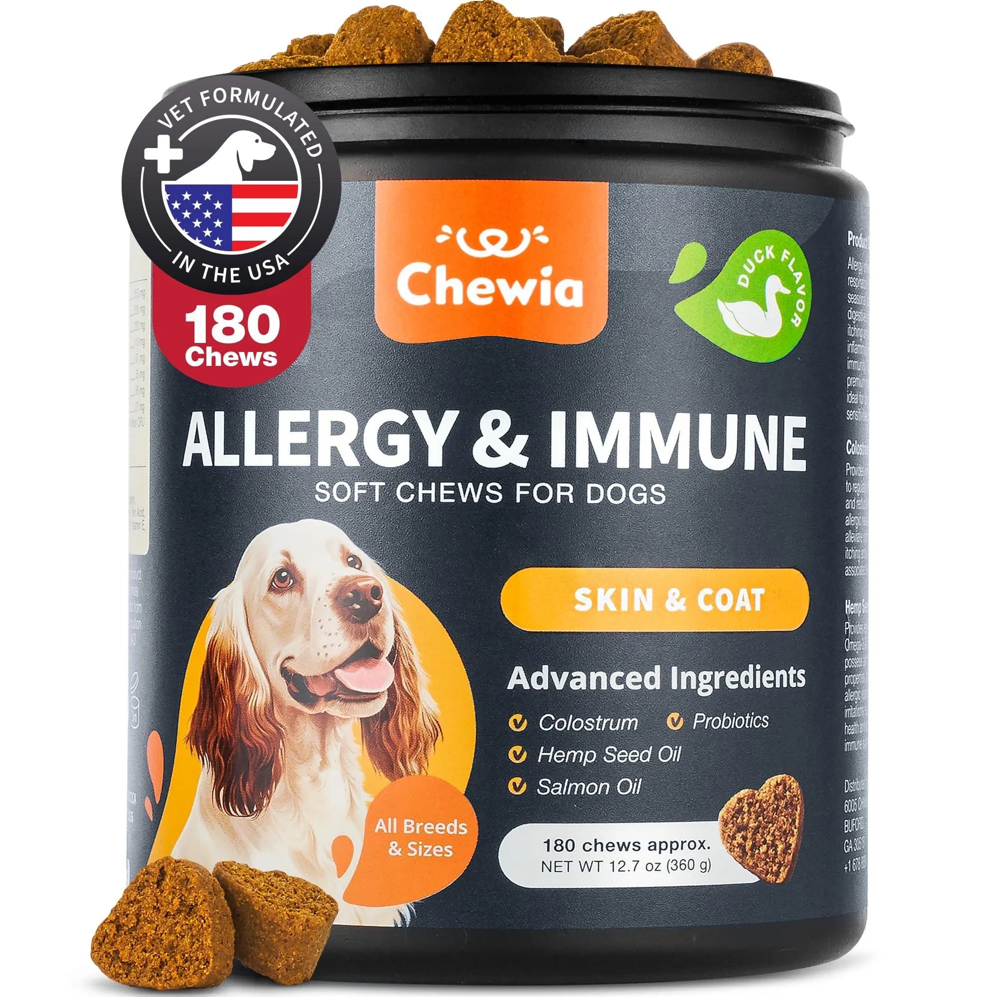 Lokia™ Itch-Free Advanced: Allergy & Hot Spot Support | Alivio Inmunitario con Aceite de Salmón y Cáñamo (Soft Chews)
