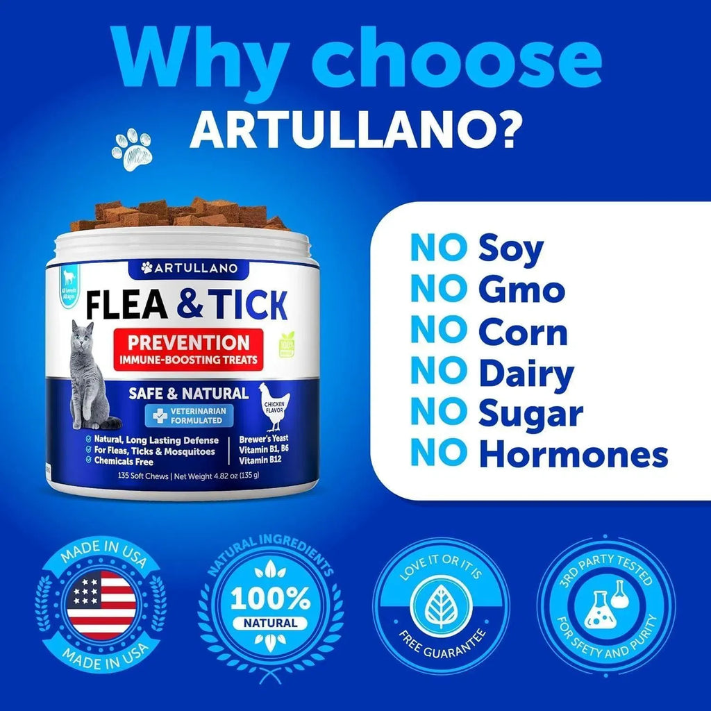 Lokia™ Cat-Shield: Prevención Natural de Pulgas y Garrapatas para Gatos | Con Vitaminas B1, B6 y B12 (135 Soft Chews)