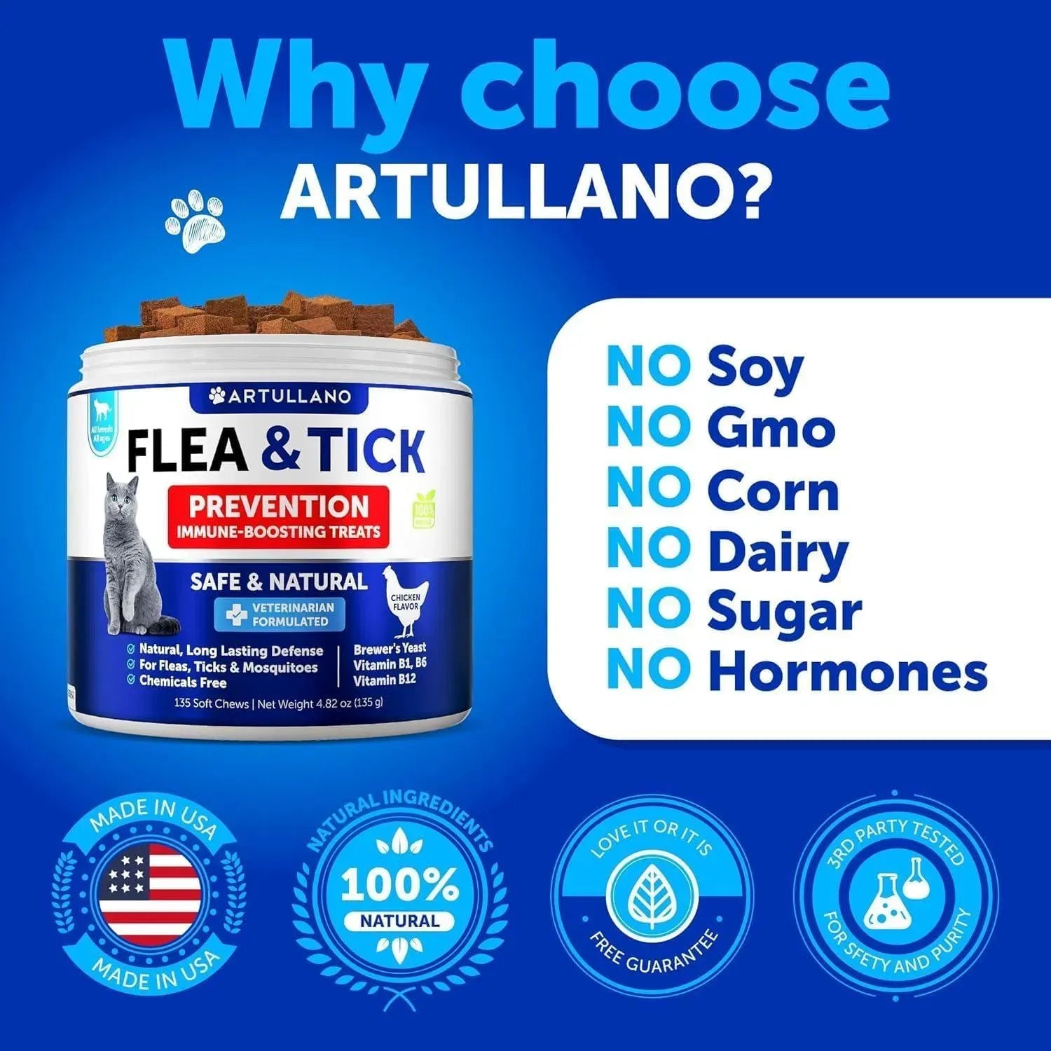 Lokia™ Cat-Shield: Prevención Natural de Pulgas y Garrapatas para Gatos | Con Vitaminas B1, B6 y B12 (135 Soft Chews)