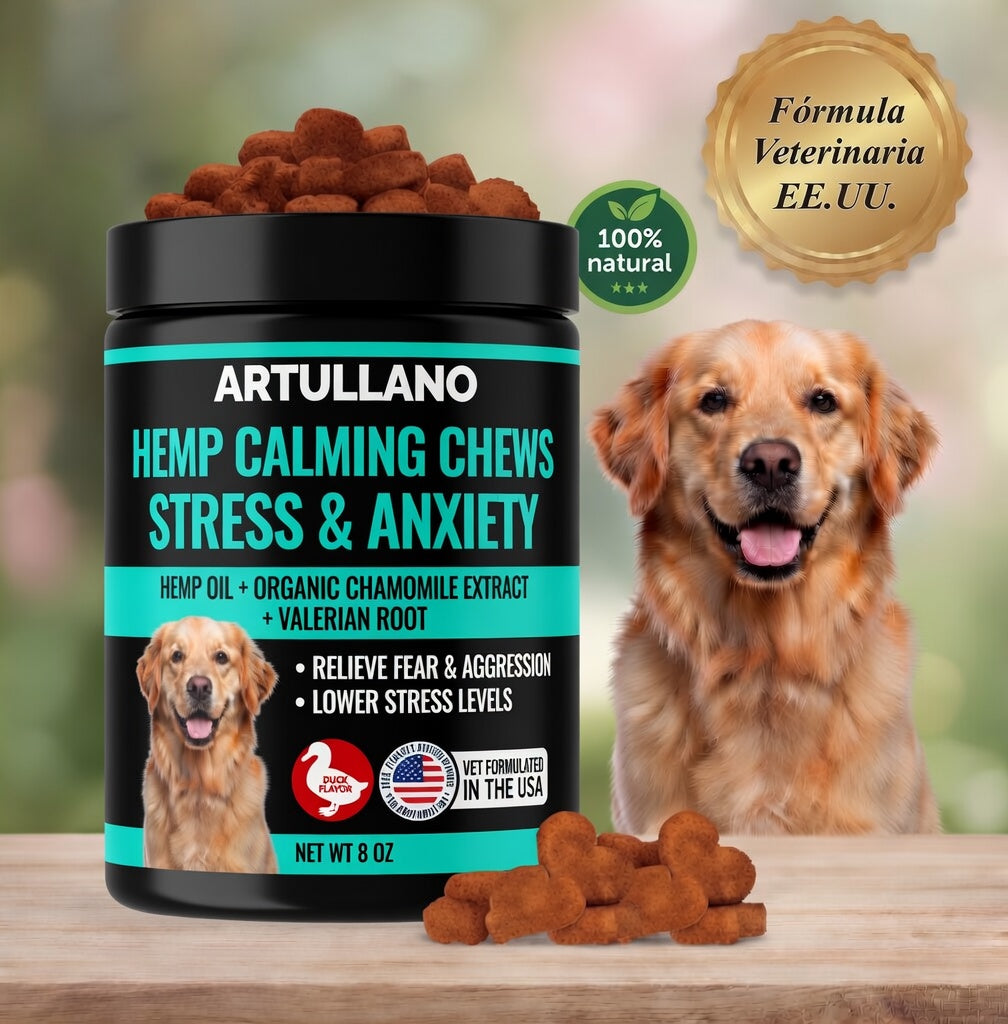 Lokia™ Zen Bites – Relajante para Perros para Fuegos Artificiales y Tormentas | Con Cáñamo (120 Chews)