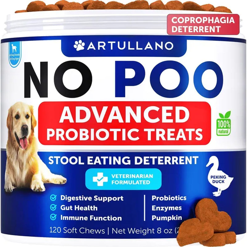 Lokia™ Bye-Bye Poop: No-Poo Bites para Perros | Deterrente de Coprofagia y Salud Digestiva (120 Soft Chews)