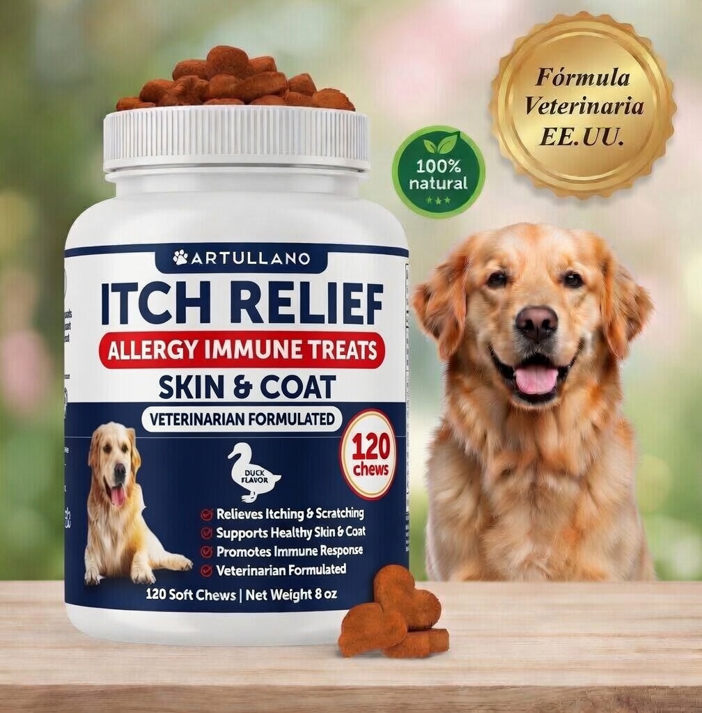 Lokia™ Itch-Free: Allergy & Immune Support para Perros | Alivio de Picor y Salud de la Piel (120 Soft Chews)