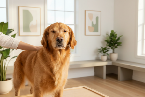 Perro sano en primer plano sin productos